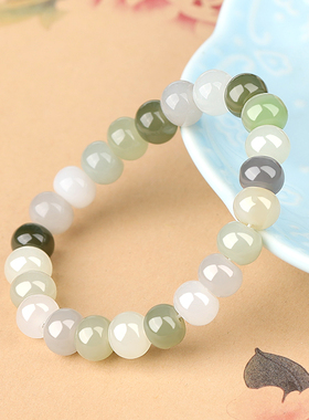 涵怡和田玉老型珠单圈手链