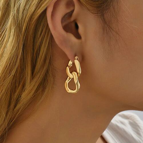 Twisted Cuban Chain Hanging Drop Earrings for Women Punk - 图0