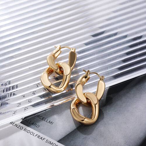 Twisted Cuban Chain Hanging Drop Earrings for Women Punk - 图2