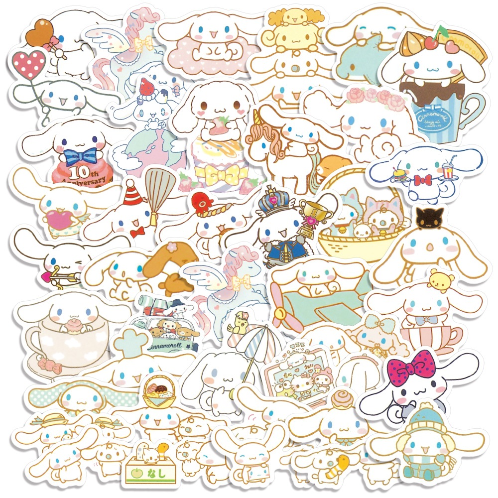 New 40pcs Sticker Cinnamoroll Sticker Cartoon Big Eared Dog-图3