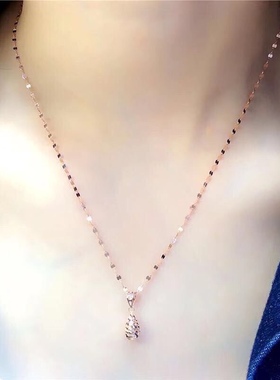 玫瑰银银好纯银S999项链女足银吊坠锁骨链七夕情人节女友礼物潮