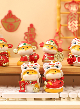 灵蛇献瑞摆件蛇年国风春节贺礼