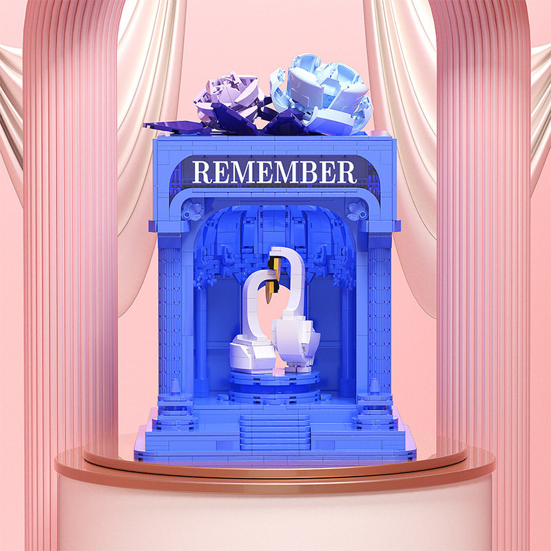 贝乐迪新品21161-64爱情系列浪漫拼装积木桌面摆件送女生生日礼物