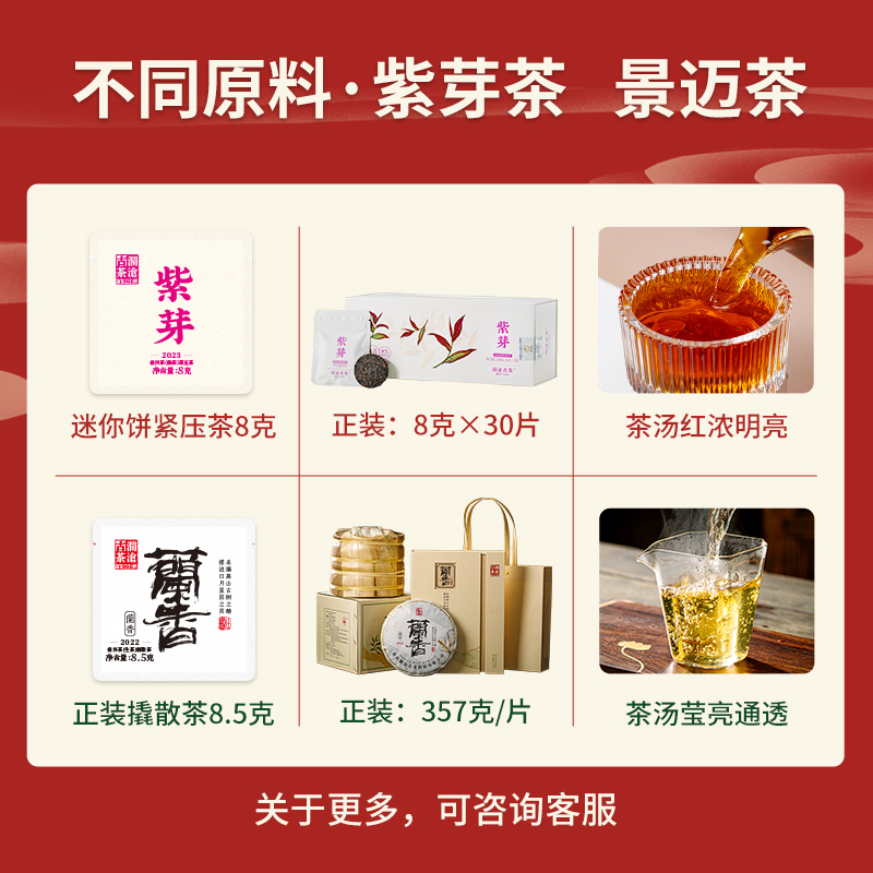 【品牌直营】澜沧古茶2023年品鉴装智享组合云南普洱茶生熟茶茶叶 - 图2