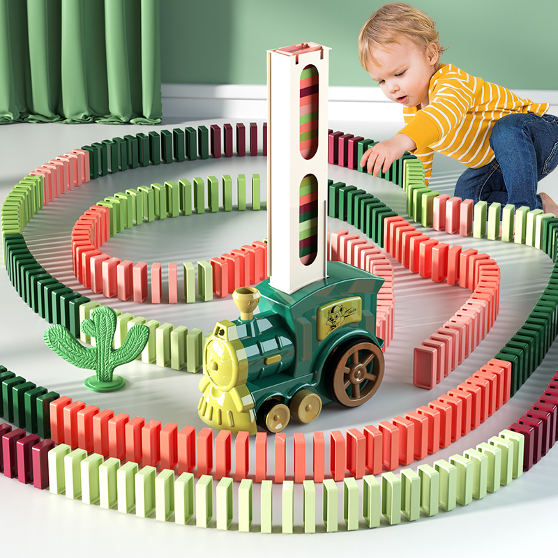 多米诺骨牌小火车儿童益智玩具积木 爱婴乐玩具多米诺骨牌