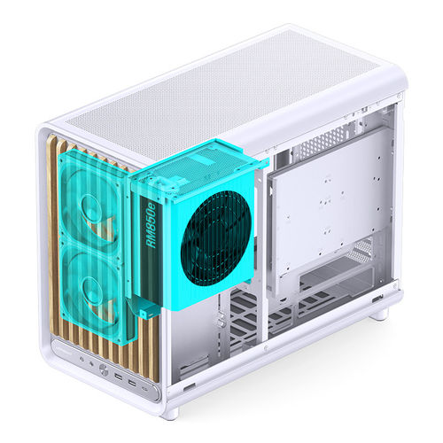 乔思伯D33 WOOD玻璃侧透带副屏MATX屏显台式游戏360水冷电脑机箱 - 图1