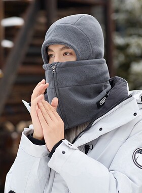 冬季骑行加绒加厚围脖一体骑车保暖帽子防风冬季保暖防风防寒面罩