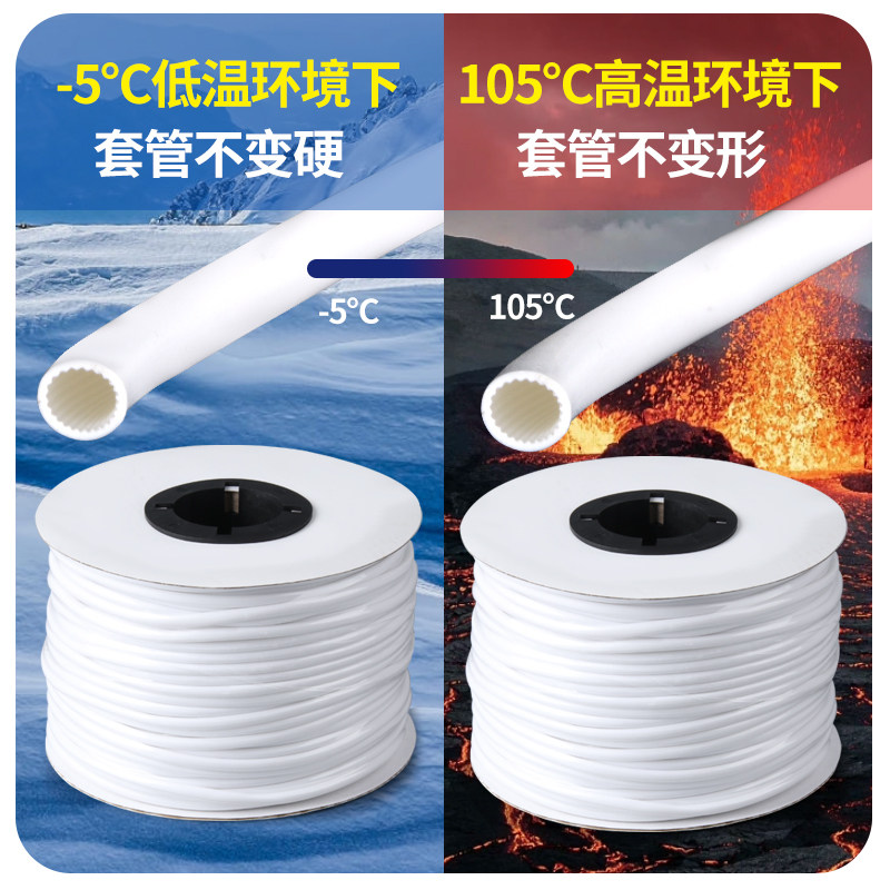 梅花型号码套管机打印白色PVC内齿形电线数字线号标记手写编码管