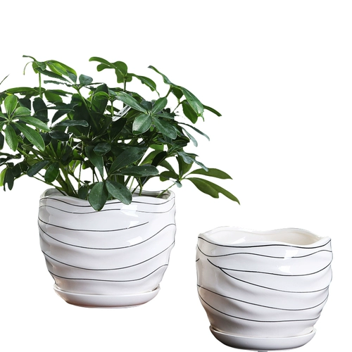 Керамический большой креативный пластиковый цветочный горшок для домашнего использования, простой и элегантный дизайн