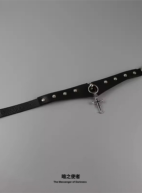 万圣节假领十字架项圈暗黑哥特朋克choker颈链原宿配饰辣妹锁骨链