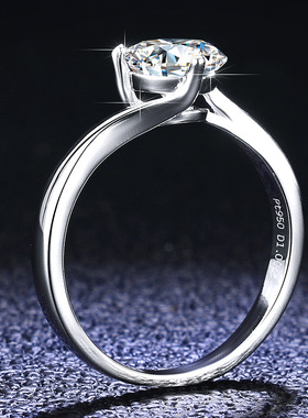 s925纯银戒指莫桑石镀PT950 铂金高端女士三生三世经典皇冠求婚