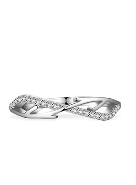 s925纯银镀PT950 铂金排戒莫桑石戒指女1克拉女婚戒树枝不对称