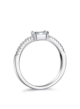 s925银戒指莫桑石祖母绿长方女士时尚排戒戒子小红书珠宝饰品