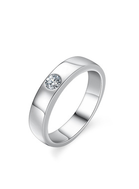 s925银戒指莫桑石镀PT950 铂金男士指环霸气时尚直排男戒子礼品