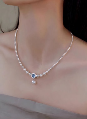 耳边风Design蓝宝戴妃珍珠项链｜