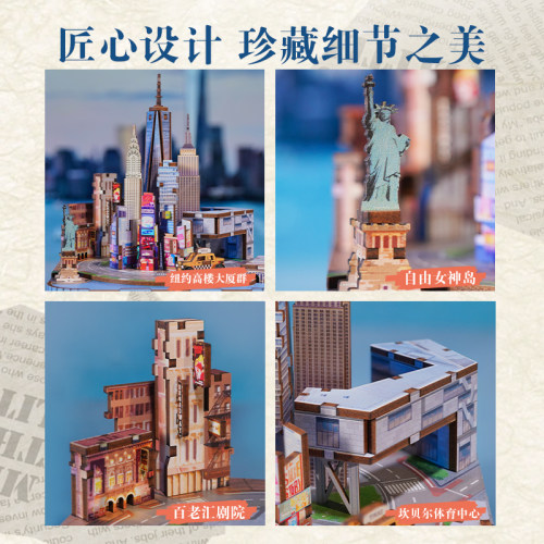 同趣文创摩登纽约diy拼装音乐八音盒旅游纪念品创意生日礼物女 - 图0