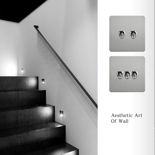 Ретро переключатель из нержавеющей стали, накладная световая панель