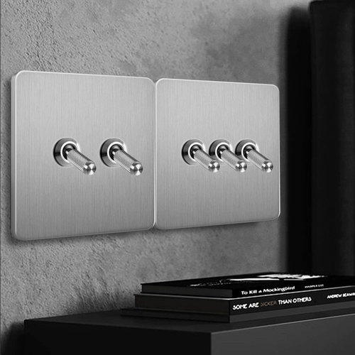 Ретро переключатель из нержавеющей стали, накладная световая панель