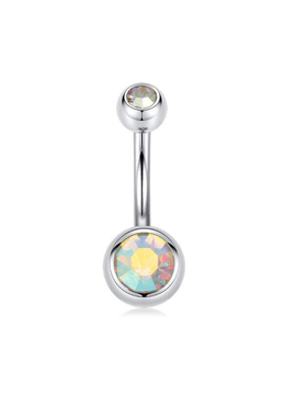 1pc 14G Surgical Steel Belly Button Ring Navel Ear Rings CZ