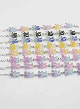 Cute candy-colored cartoon bear pendant bracelet unisex