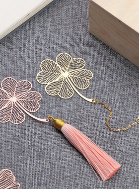 Chinese Style Leaf Retro Book Markers Copper Metal Tassel