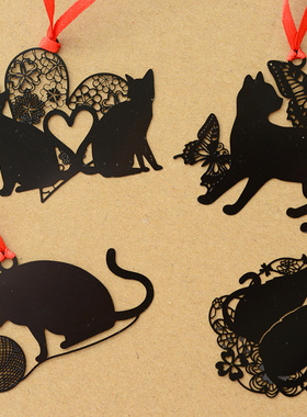 Lovely Cute Kawaii Metal Bookmark Black Cat Book Holder for