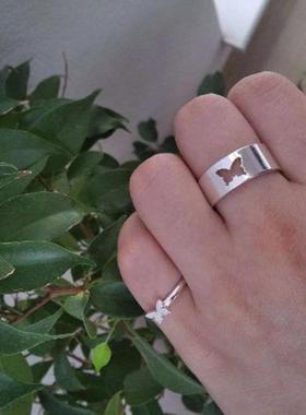 Vintage Butterfly Rings For Women Men Lover Couple Ring Set