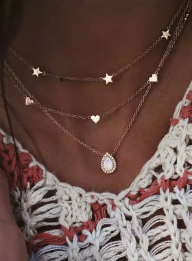 New multi-layer crystal Moon necklaces and pendants for wom