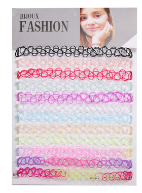 ZS 12Pcs Vintage Stretch Choker Necklace Lady Girl Tattoo C
