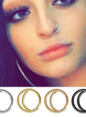 2021 8mm Segment Rings Nose Hoop Ear Piercing Tragus Silver