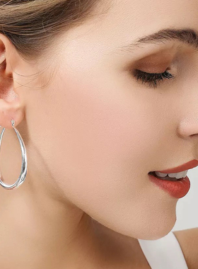 Top Quality 925 Sterling Silver Earrings Simple Round