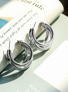 New Statement Retro Stainless Steel Earrings Fashion