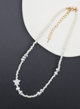 New Pearl Beads Strand Choker Necklace Women String Collar