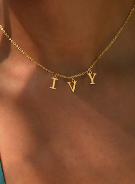 Personalized Custom Name Initial Necklace, Charms Letter