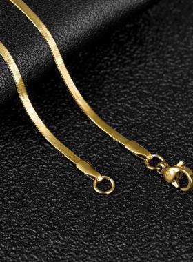 Stainless Steel Flat Necklace Waterproof Filmy Snake Chain