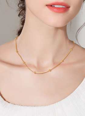 Snake Ball Beaded Chain Necklace, Women Choker Satellite