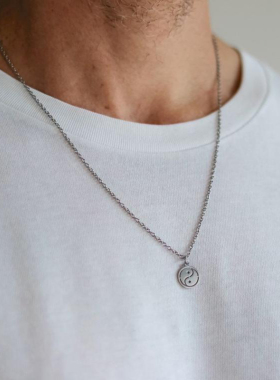 2023 New Fashion Rectangle Bar Necklace Men Waterproof Stain