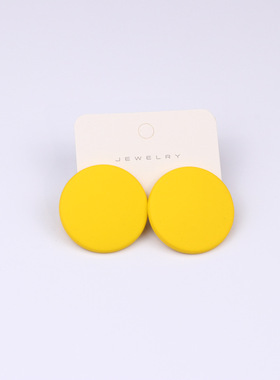 New 20-color Round Spray Paint Earrings Earrings Simple