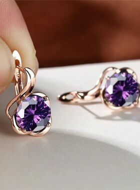 Mystic Rainbow Zircon Flower Earrings Multicolor Crystal