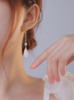 Vintage Fashion Hetian Jade Water Drop Earrings for Women