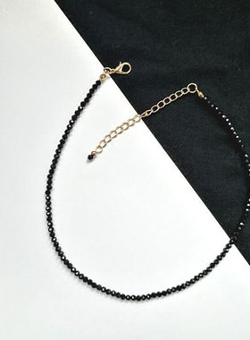 Fashion Brand Simple Black Beads Short Necklace Female