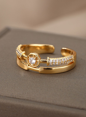 Fashion Star Rings For Women Stainless Steel Gold Color