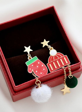 2023 New Year Christmas Snowflake Bell Stud Earrings for