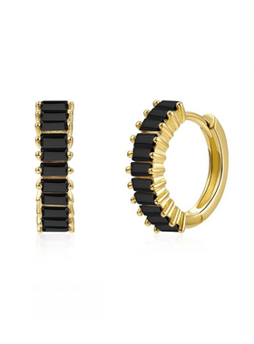 Sterling Silver Geometric Oval Hoop Earrings For Women