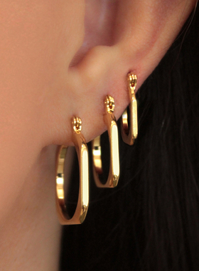 CRMYA Gold Silver Filled Hoop Earring CZ Zircon Heart