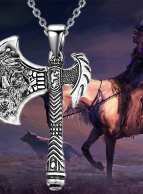 Fashion Men Axe Necklace Carving Necklace Animal Jewelry