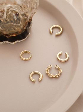 Modyle Punk Rock Link Chain Clip Earrings Femme Simple No