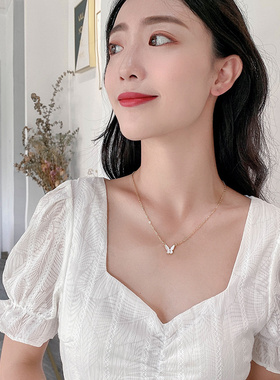 Korean Version Acrylic Butterfly Pendant Necklace For Women