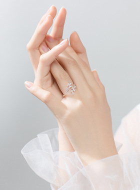 Simple Fashion Silver Color Feather Dolphin Adjustable Ring