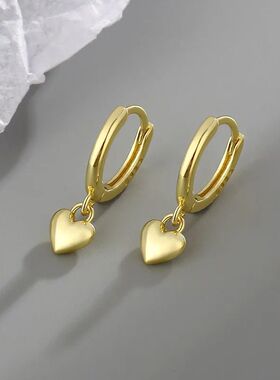 New Sweet Heart Pendant Hoop Earrings For Women Jewelry